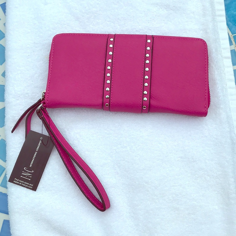 INC Hazzipwal Fuschia New Wallet with wrist band